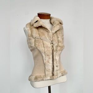 Guess Beige Faux Fur Vest
